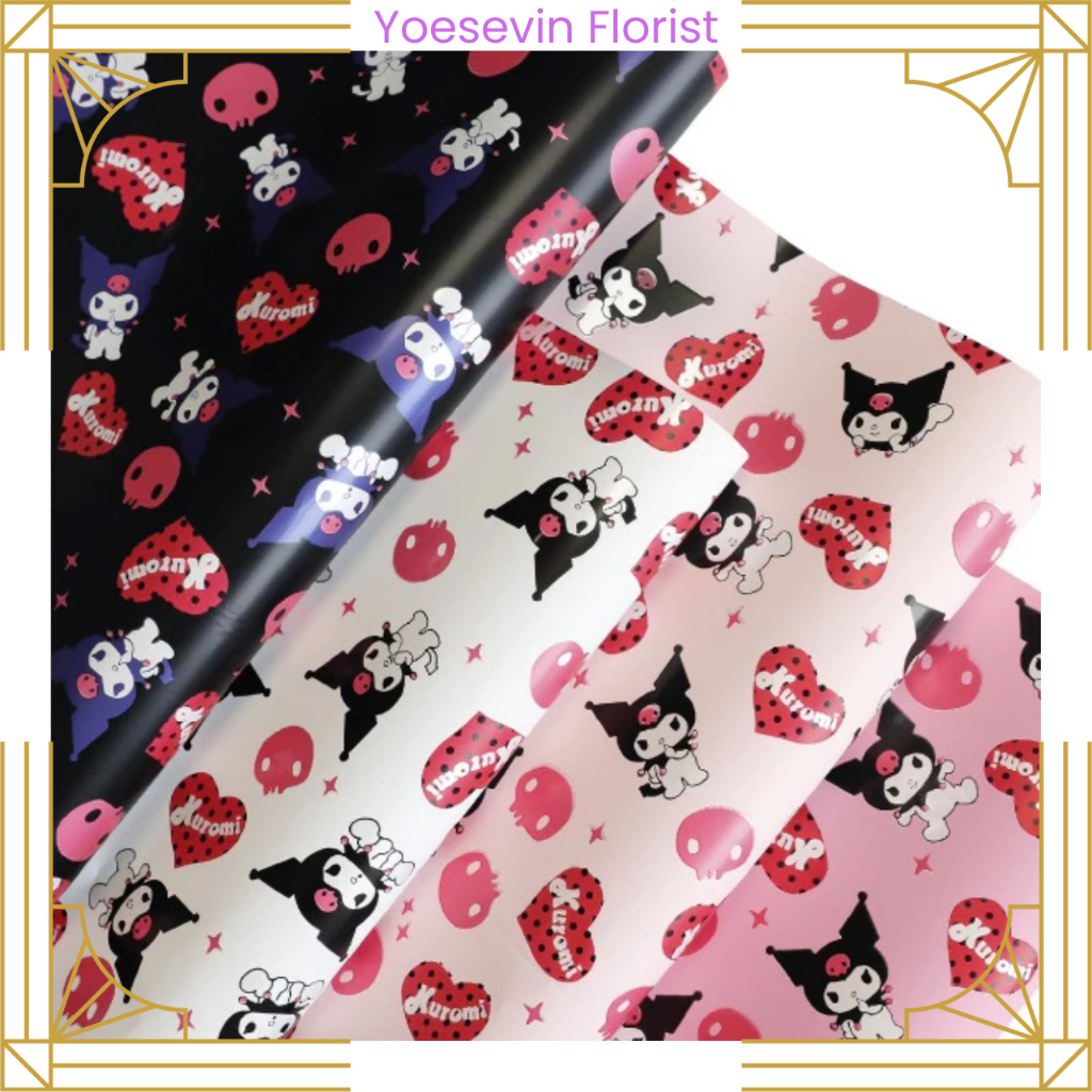 

KB87 Kertas kado Motif KUROMI Pembungkus Kemasan Parcel Sampul Ecer Lembaran