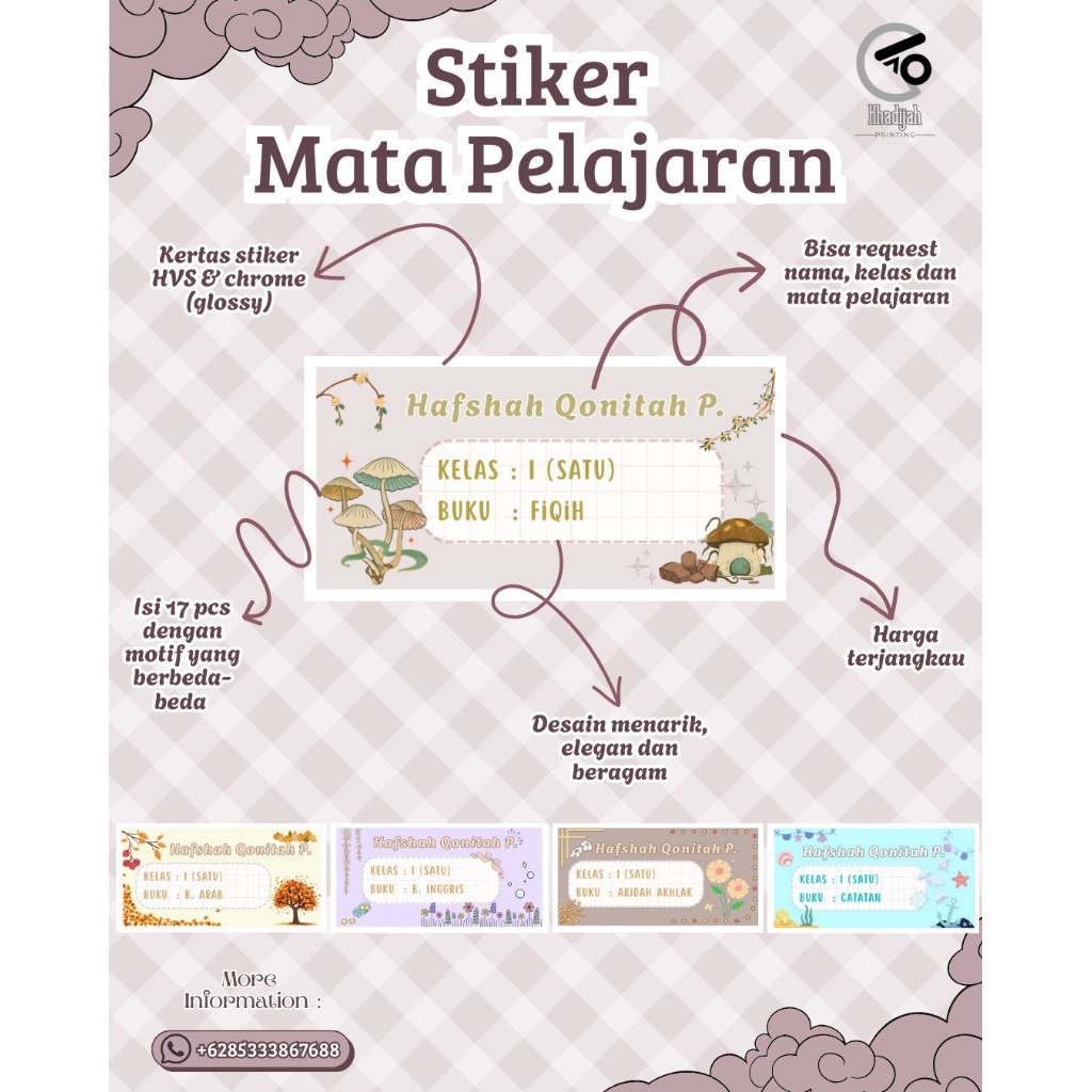 

Stiker Mata Pelajaran berbagai varian tinggal tempel (17 pcs)