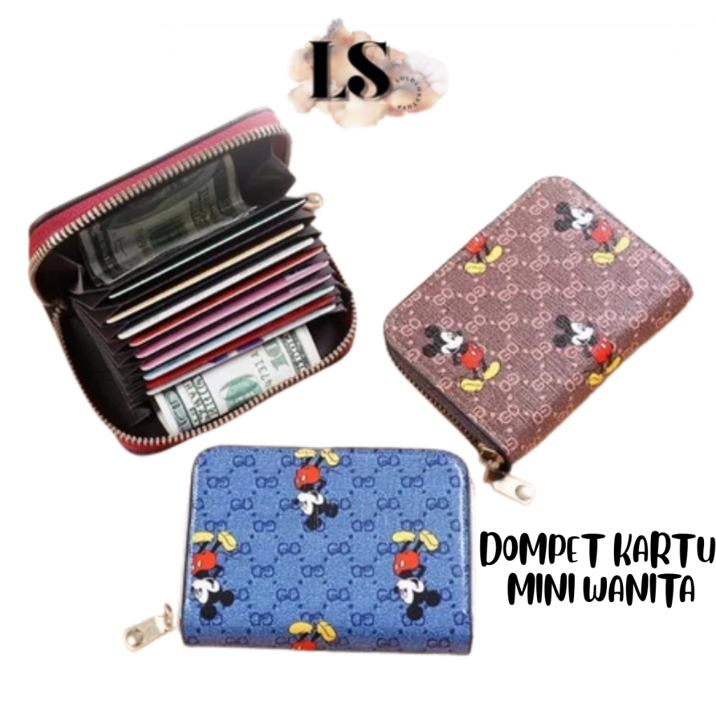 LS - DOMPET KARTU WANITA D1000 DOMPET KARTU/DOMPET ATM KARAKTER MICKY MOUSE LUCU CARD HOLDER WALLET