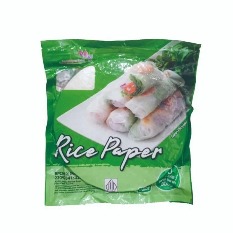 

JAVASUPERFOOD RICE PAPER 500GR BULAT , KULIT BUNGKUS SALAD VIET ROLL
