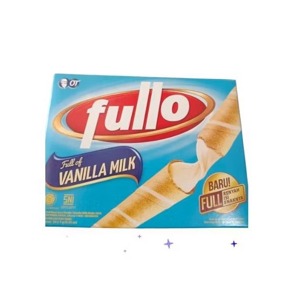 

camilan snack Fullo full of vanila milk wafer roll rasa susu vanila24 × 7g