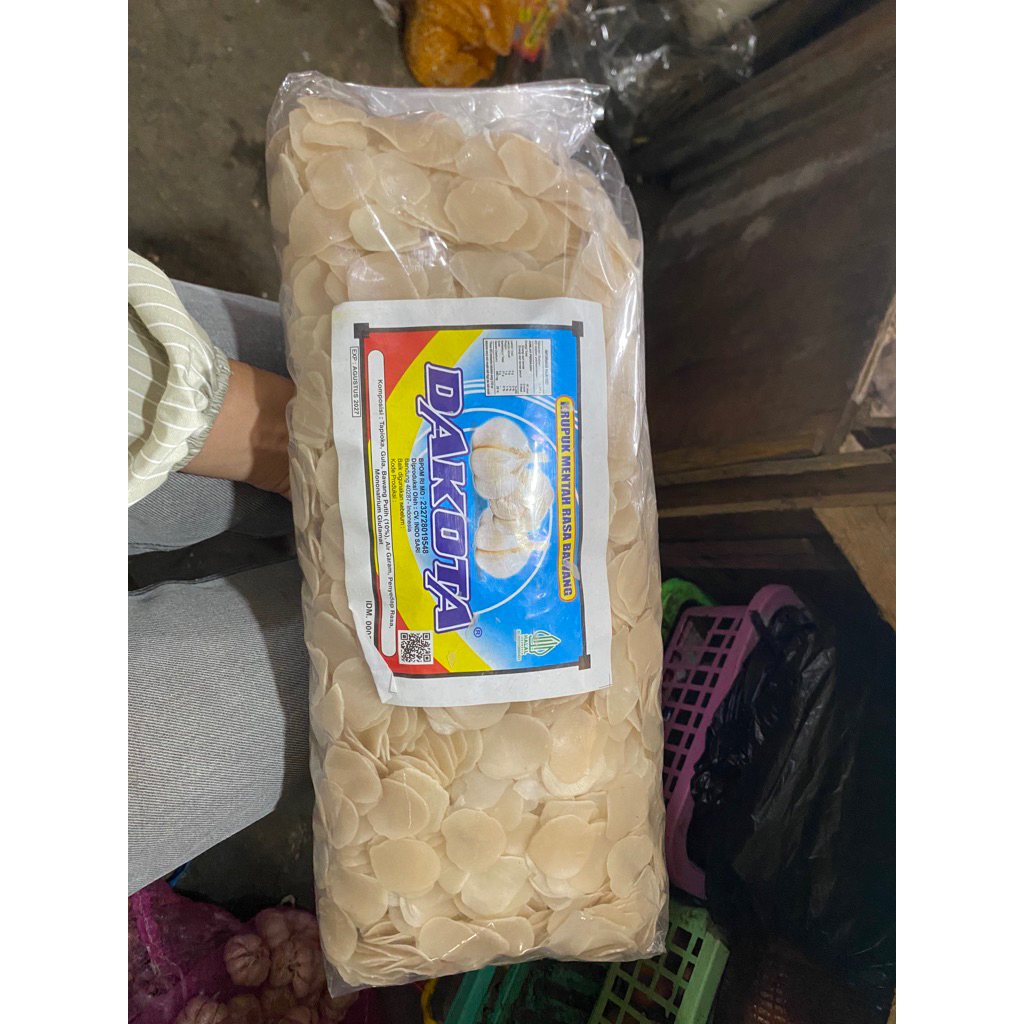 Kerupuk Dakota Mentah Rasa Bawang 1 Bal 3kg