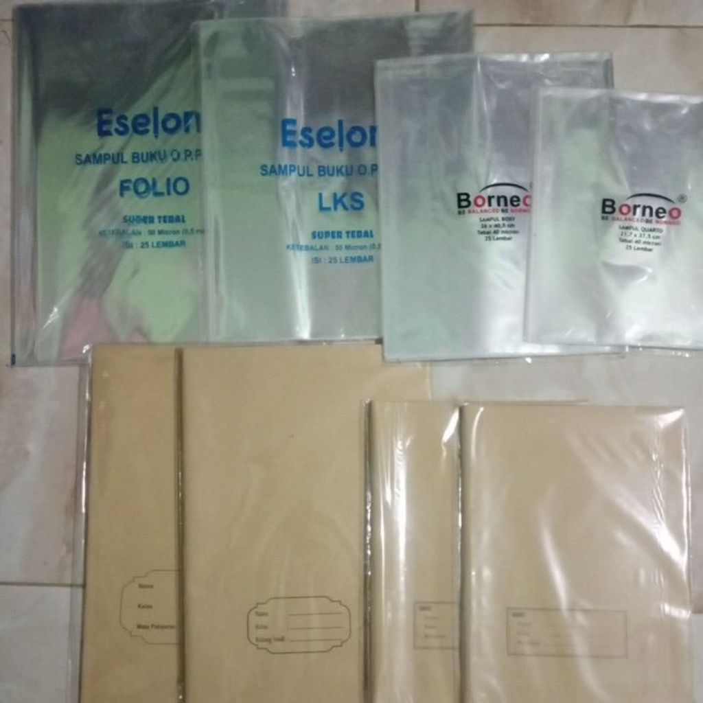 

sampul buku tulis sampul buku paket sampul lks sampul kertas sampul plastik opp 1 pak