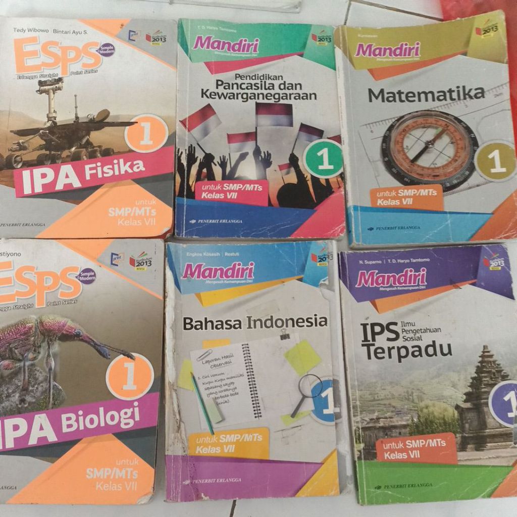 Buku mandiri Matematika,Fisika,biologi kelas 7,8,9 smp/MTs