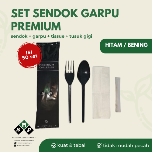 (50 SET) SENDOK GARPU SET / SET SENDOK GARPU TISSUE TUSUK GIGI / SET SENDOK GARPU PREMIUM / SET SEND