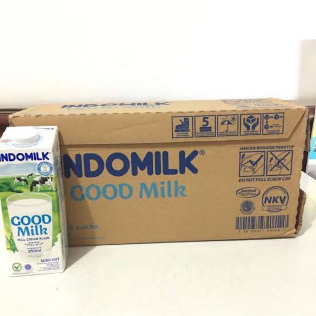 

Indomilk Good Milk Full Cream Plain 950ml 1 dus 1x12pcs UHT susu Full Cream