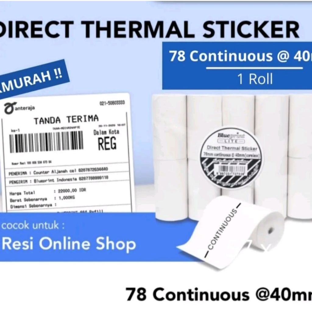 

direct thermal sticker 78 continous