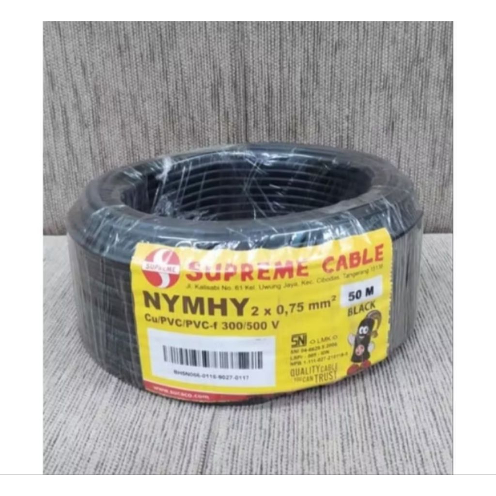 Kabel Supreme NYMHY 2X0.75 NYMHY 2X0.75 Panjang 50 meter Original Supreme