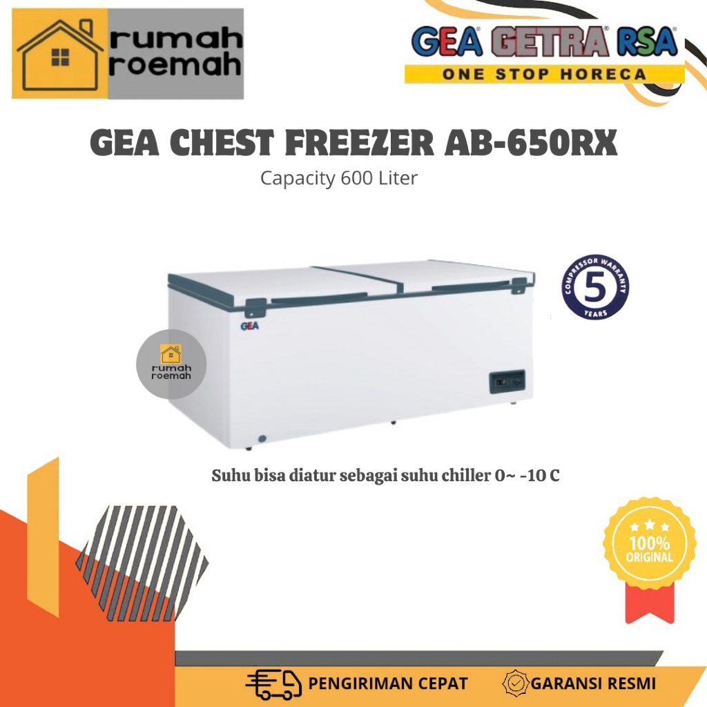 GEA CHEST FREEZER AB-650RX/FREEZER BOX GEA KAPASITAS 600L/FREEZER BOX GEA
