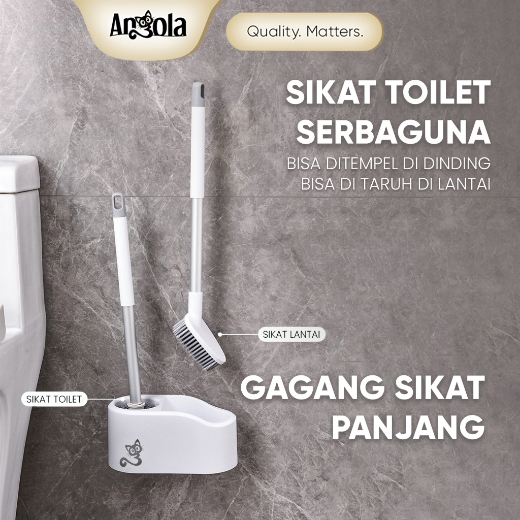 ANGOLA Sikat Pembersih Toilet / Toilet Brush / Sikat WC D83 Sikat Kloset Duduk/Jongkok 2IN1