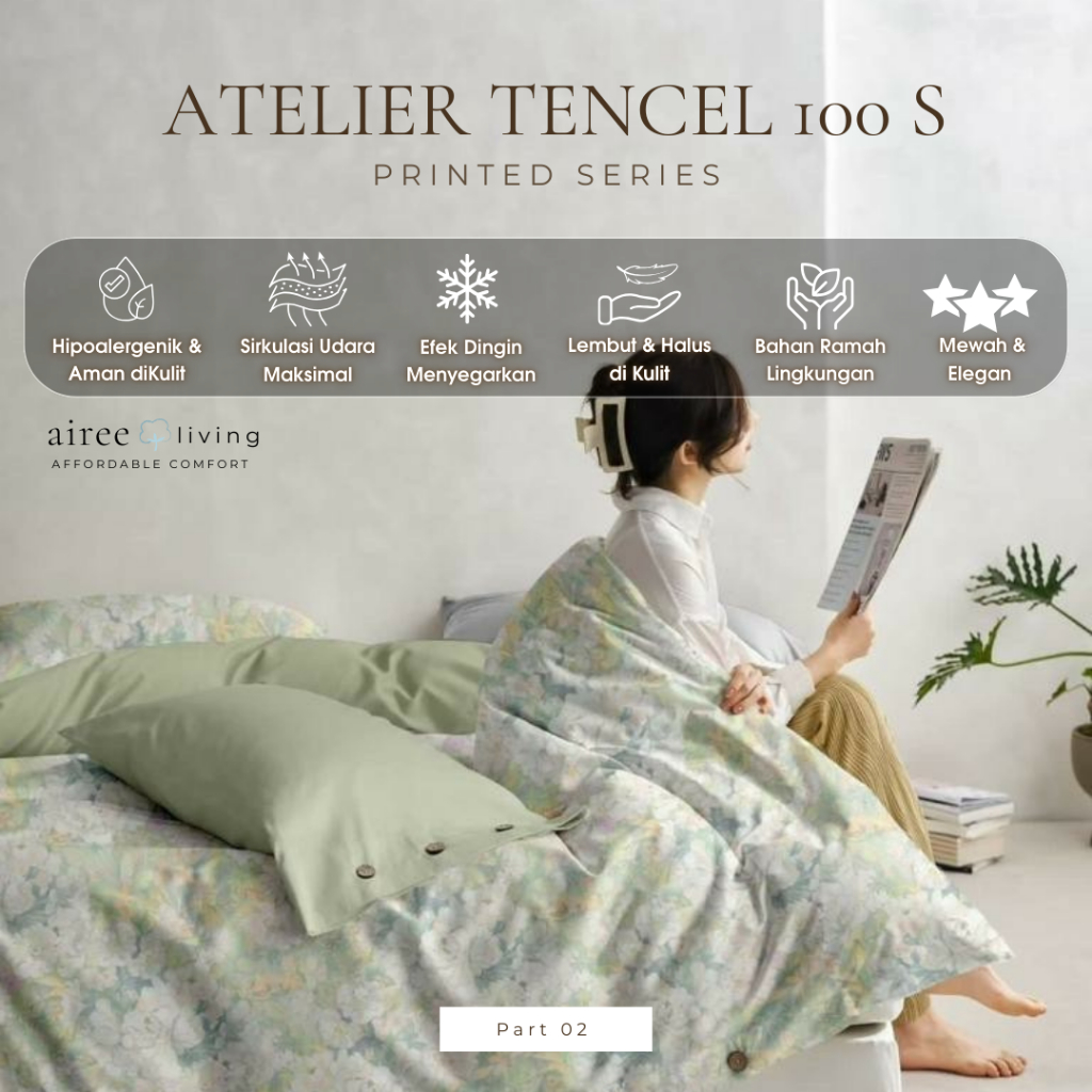 Bedcover Set Tencel Organik Motif 100s | Atelier Printed Tencel Series 100s