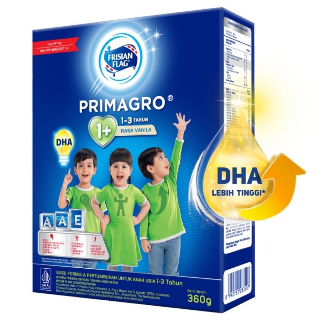 

Frisian Flag Primagro 1+ Susu Pertumbuhan Anak 1-3 Tahun Vanila 360g