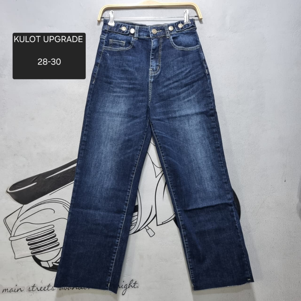 BEST SELLER  CELANA JEANS WANITA KULOT UPGRADE BLUE DENIM BAHAN MELAR (STRECH) PANJANG NYAMAN PREMIU