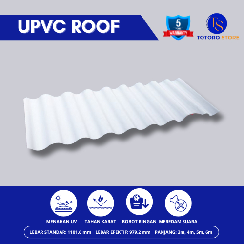 Atap uPVC Rooftop Ringan Kuat Tahan Lama untuk Rumah Gedung Kanopi Ruko Garasi