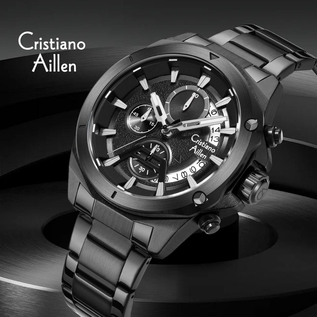 BUY 1 GET 1JAM TANGAN PRIA ORIGINAL CRISTIANO AILLEN 8896