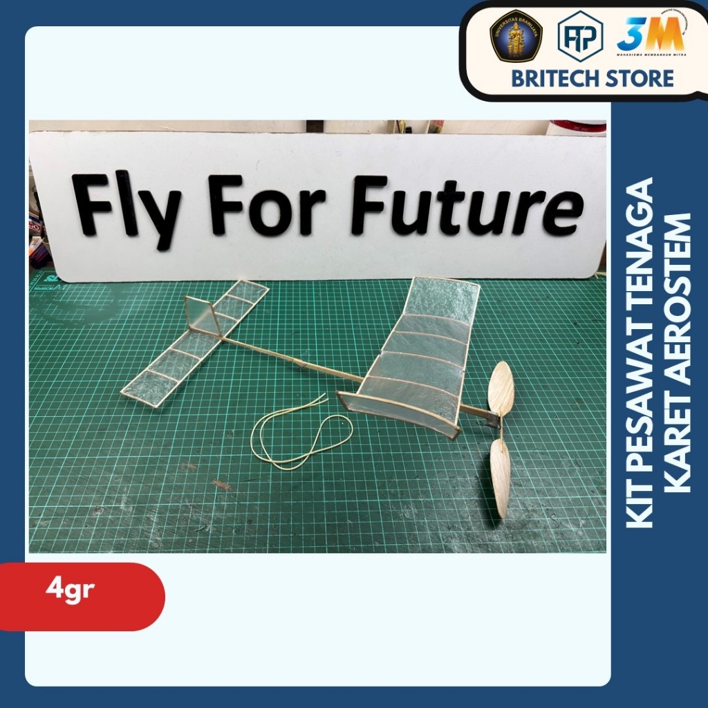 Kit Pesawat Tenaga Karet ukuran 1,6 mm dan 2,4 mm