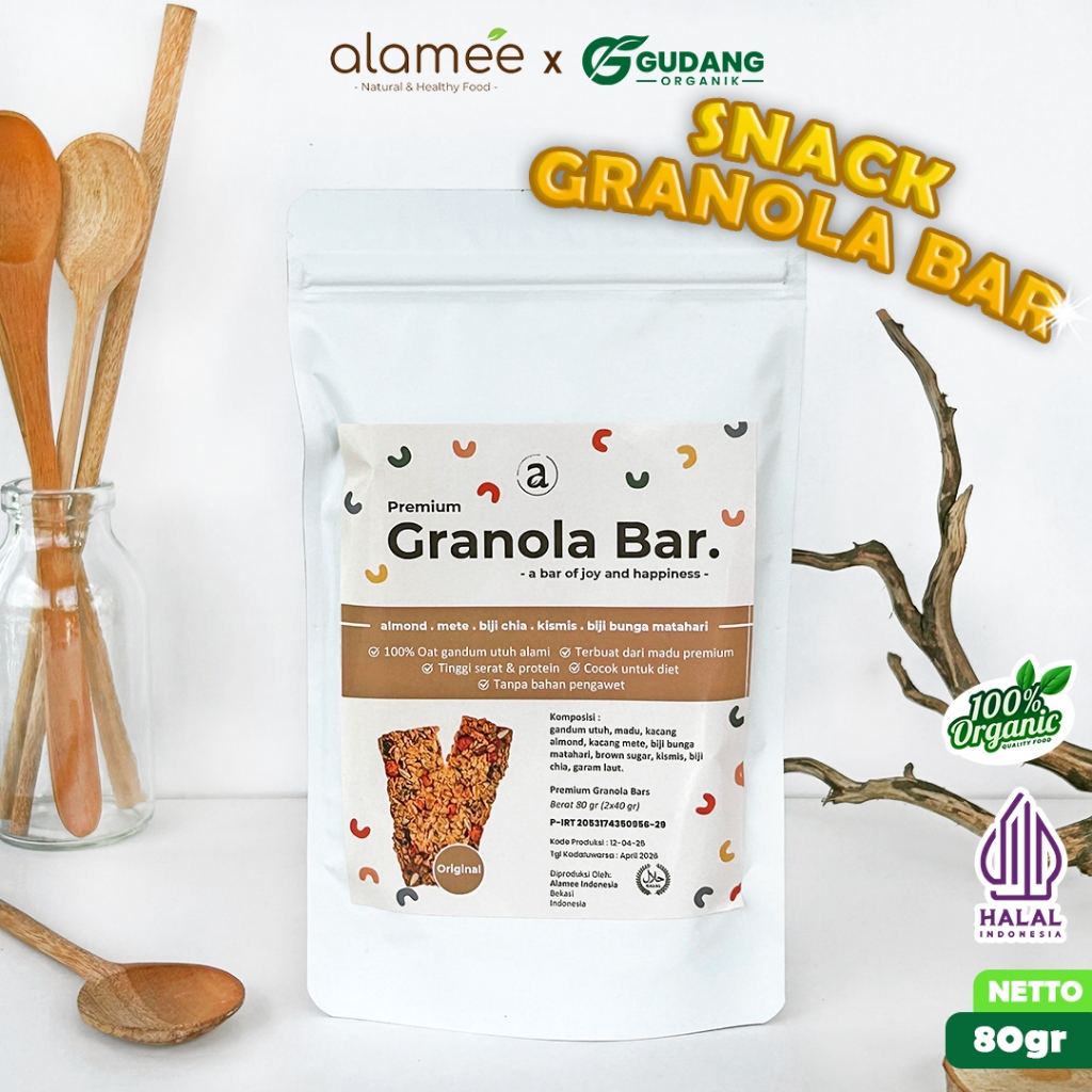

ALAMEE granola bar original sehat yang rasanya asli untuk pilihan camilan yang menyenangkan