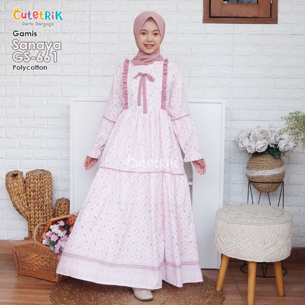 TERBARU 2025  SANAYA CUTETRIK GAMIS MODEL TERBARU 2025 AZNA DRESS WARNA SALEM BIRU MUDA  ABU GREY BL