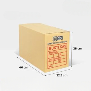 

Box Hampers Arsip Kotak Packing Dokumen Bukti Kas BRI Bahan Karton Ukuran 46x22.5x28 cm