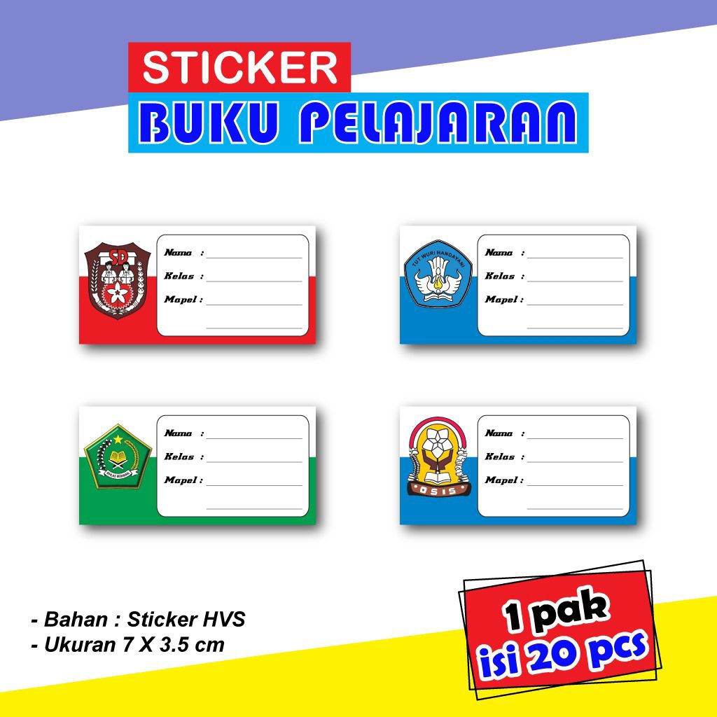 

Sticker Buku Mapel Sekolah