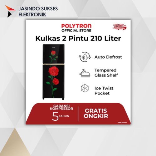 LEMARI ES POLYTRON 2 PINTU BELLEZA VARIA 210 LITER PRM 21CRX