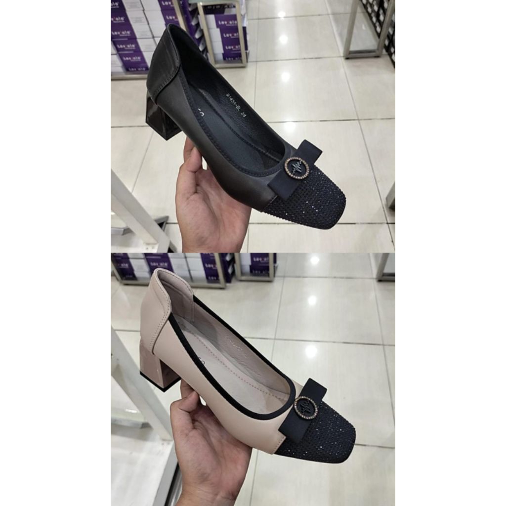 Sepatu pantofel wanita brand STEVE&CO hak kotak (36-40)