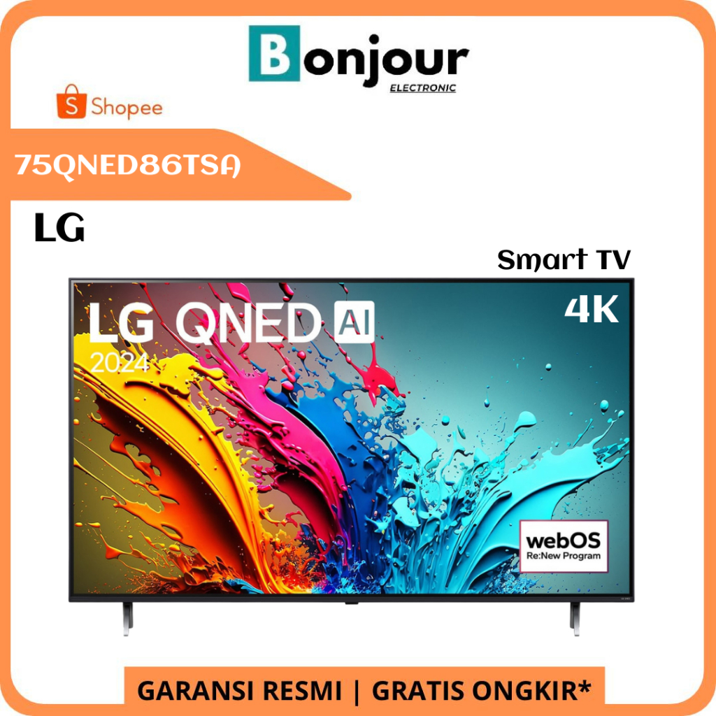 Smart TV 75 Inch LG QNED86 4K TV LG 75QNED86TSA 75 Inci LG 75QNED86