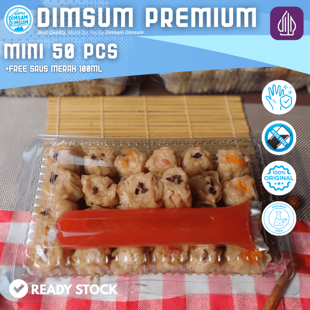 

Dimsum Mini 50 pcs Bonus Saus 100ml | Frozen Food Halal Siap Kukus – Dimsam Dimsum Pabrik Premium