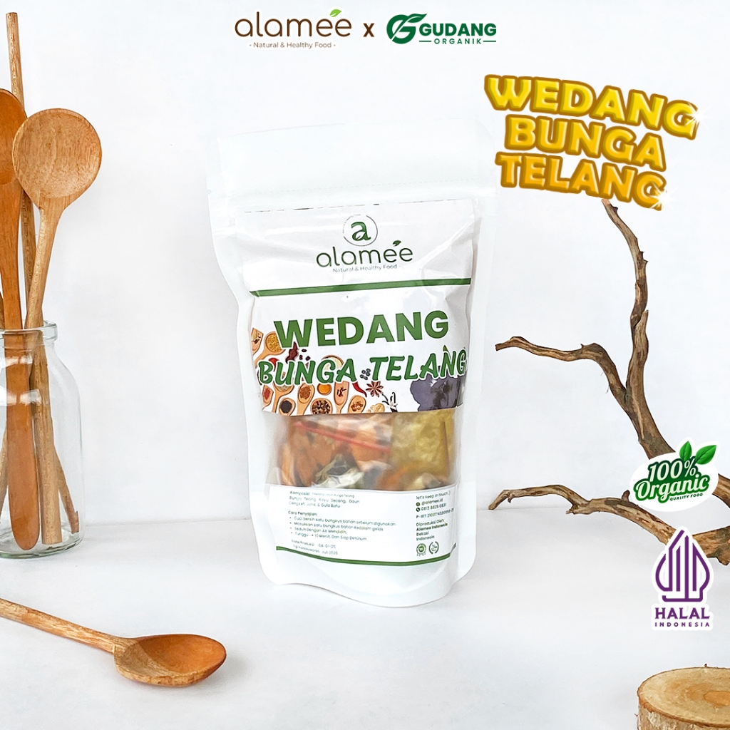 

ALAMEE wedang uwuh bunga telang alami segar rempah tradisional menyehatkan warna khas relaksasi