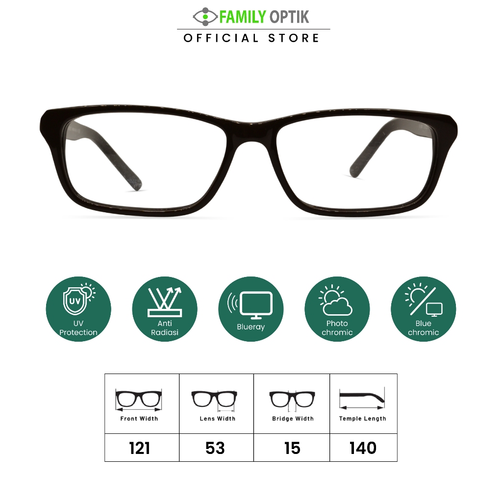 Family Optik - Kacamata Berry Blueray Photocromic Anti Radiasi B2087