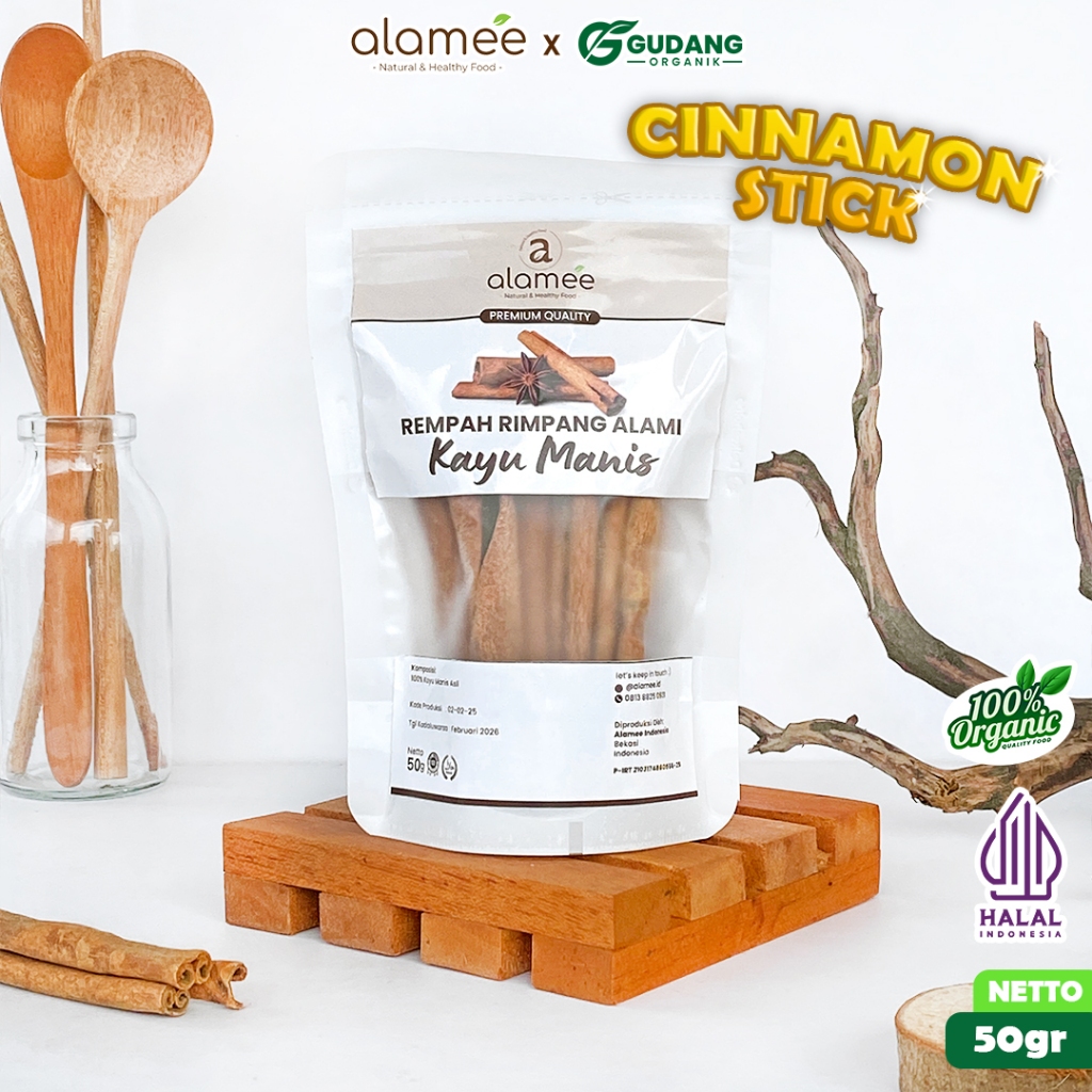 

alamee rempah kayu manis aroma manis 50 gram bumbu hangat cita rasa khas alami aromatik premium