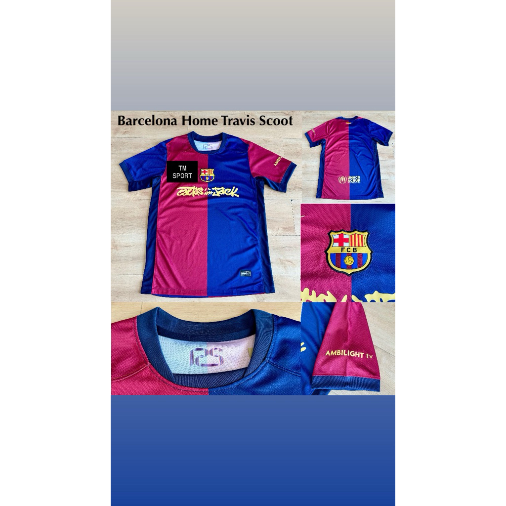 JERSEY BOLA BARCELONA HOME NEW SPESIAL EDITION TRAVIS SCOOT 2025/2026 GRADE ORI HIGH QUALITYL