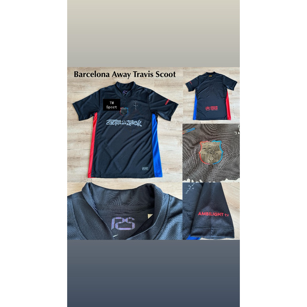 JERSEY BOLA BARCEONA AWAY NEW SPESIAL EDITION TRAVIS SCOOT 2025/2026 GRADE ORI HIGH QUALITYL