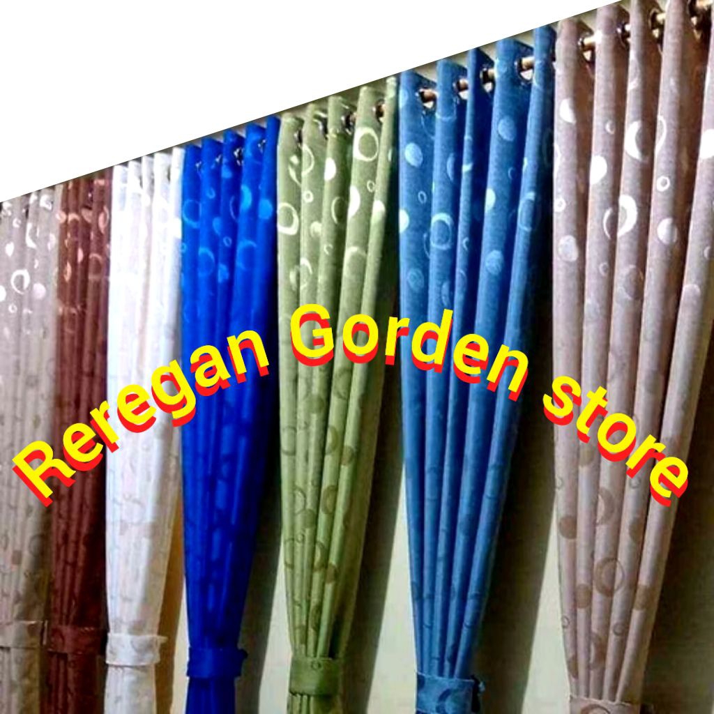 tirai gorden Polkadot terbaru gorden pintu minimalis gordeng motif Polkadot gordyn ring smokring har