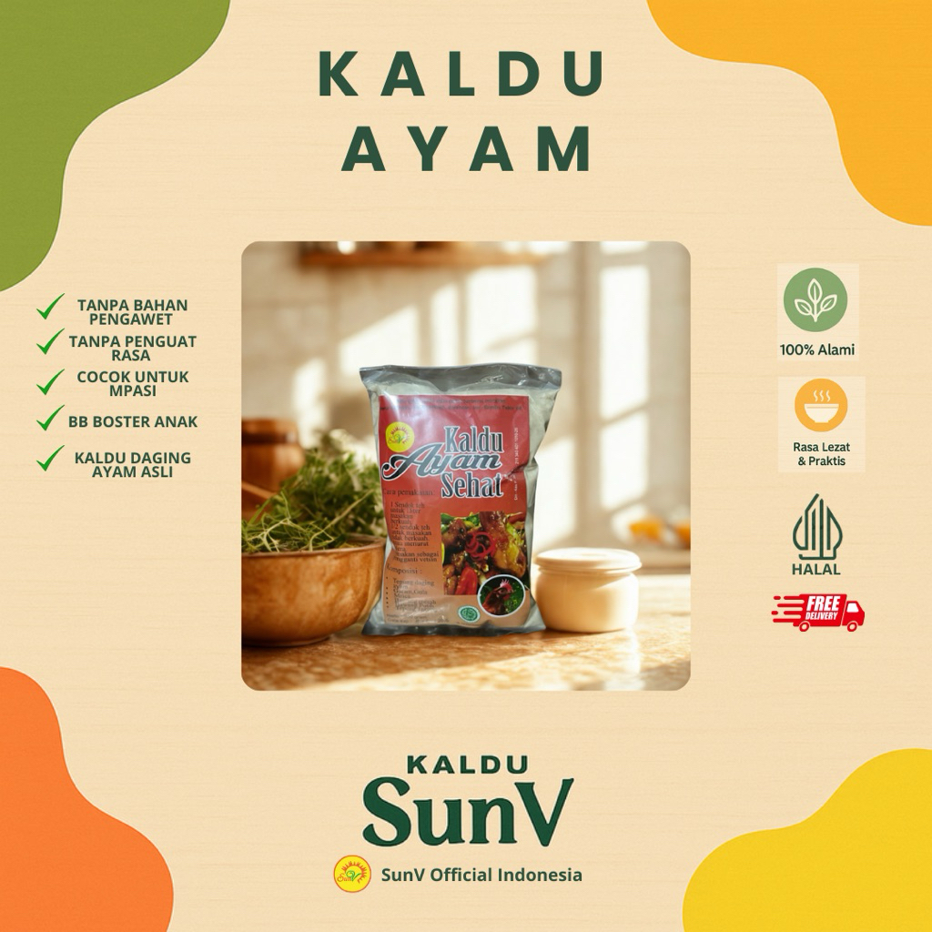 

SunV Kaldu Ayam 100gram Kaldu MPASI & BB Boster Tanpa Bahan Pengawet dan Penguat Rasa