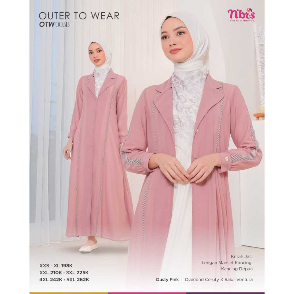 BAJU NIBRAS SYARI TERBARU / NIBRAS OUTER OTW 003 B / OUTER LONG WANITA / BISA COD