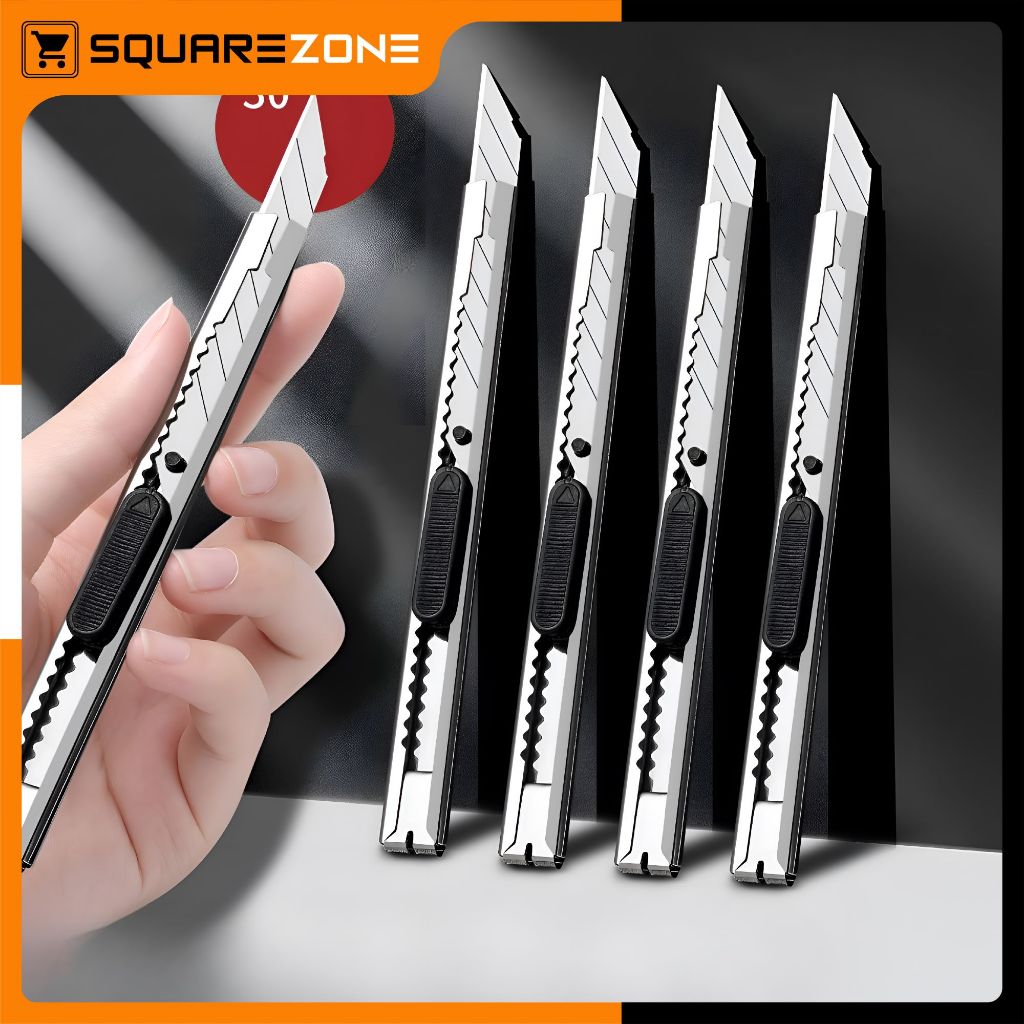 

Pisau Cutter Mini Stainlees 12.5cm Cutter Besi Kecil Pemotong Serbaguna Ringan ATK3011