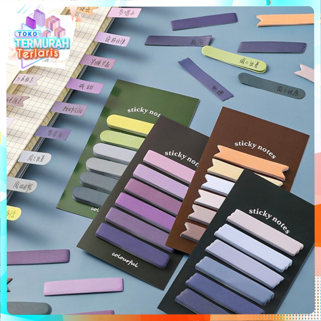 

TTT Kertas Notes Morandi Warna Gradasi Sticky Note Gradiasi 6in1 Tempelan Kertas Catatan 120 Lembar Label Indeks Kertas Deco Colourful Diy Jurnal Planner Mini Memo Bookmark Notepad Alat Tulis Kantor Sekolah