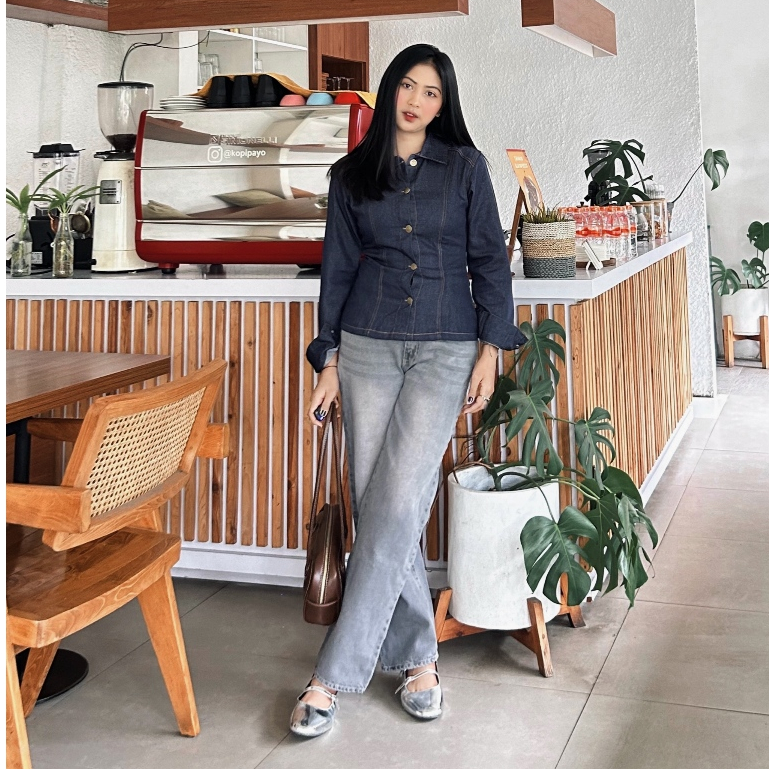 Celana Jeans Wanita Beggy pants Hitam Retro Hiro Loose