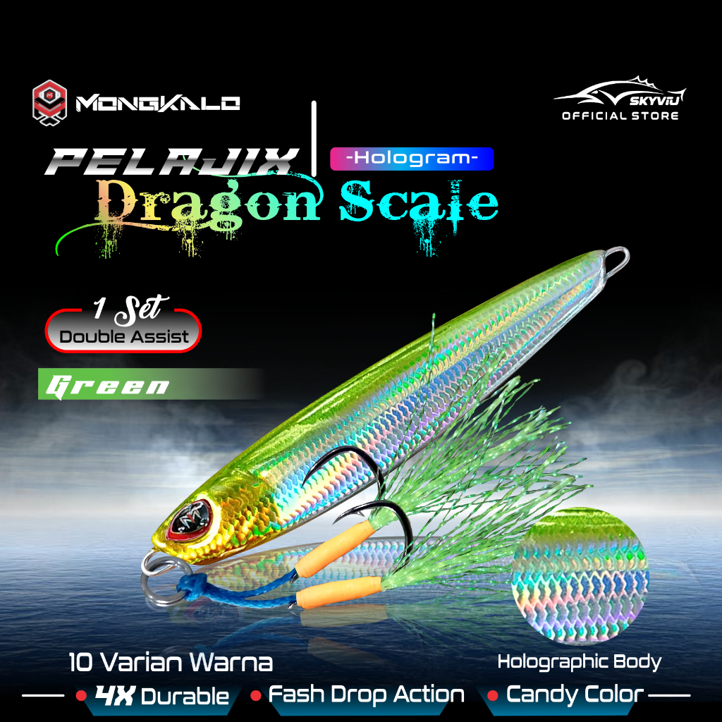 Mongkalo Pelajix Sisik-Kecil noGID noMotif Candy 30 Hijau-Mint