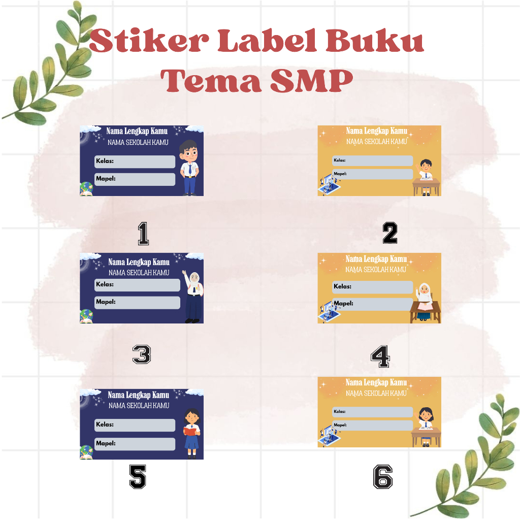 

Stiker CustomLabel Buku Pelajaran Motif SMP