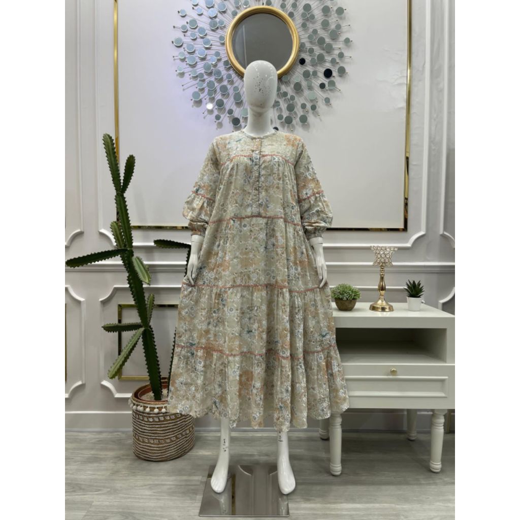 MIDI dress Salvina ys katun bordir renda Payet