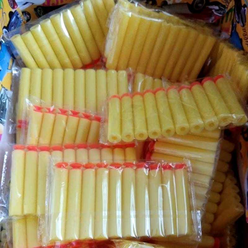 Mainan Peluru Busa Bulat Warna Kuning 37444 Isi 10 Pcs | Spons Gabus Isi Ulang Ujung Tempel Kemasan 