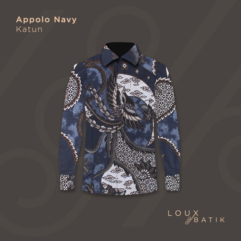 Loux Batik Premium Appolo Navy Batik Pria Katun Full Furing
