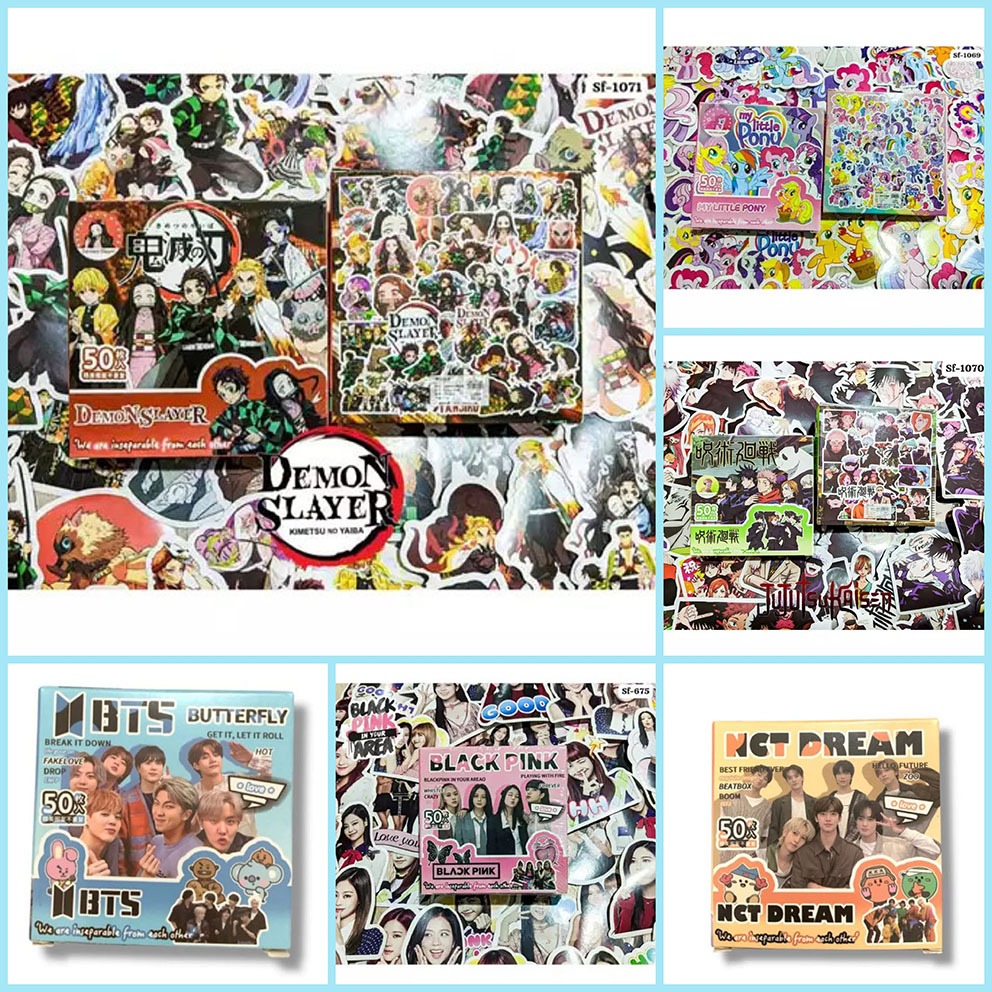 

10/20/50Pcs Sticker - Jujutsu Kaisen Demon Slayer BlackPink NCT BTS My Little Pony