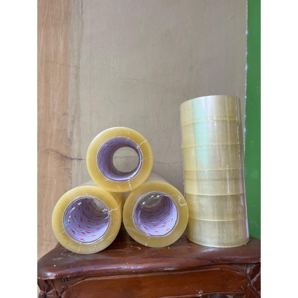 

Lakban bening 90 yard x 45 dapat 6 pcs