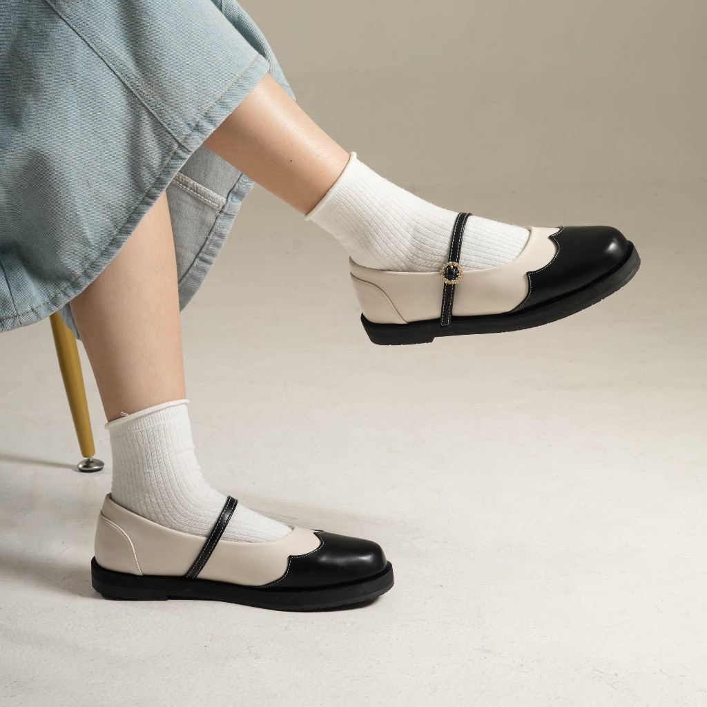 Dianable - Ruby Loafers Sepatu Wanita (Twotone - Black - Silver)