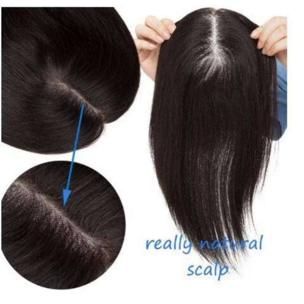 Wig Toupee Hair Clip Wanita Cantik Penutup Uban Penutup Botak Wanita