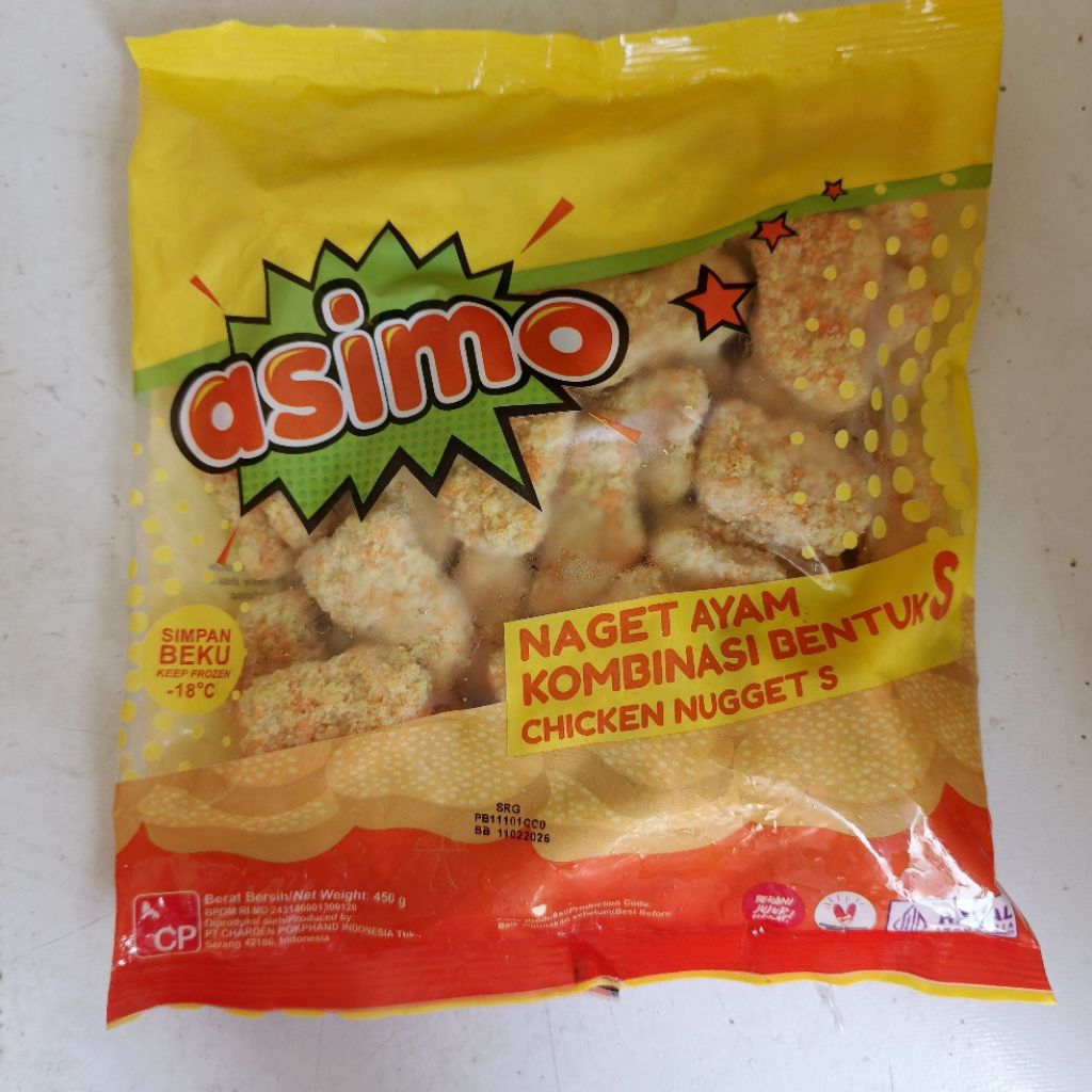 

Asimo naget ayam 500gr kombinasi bentuk S chicken nugget