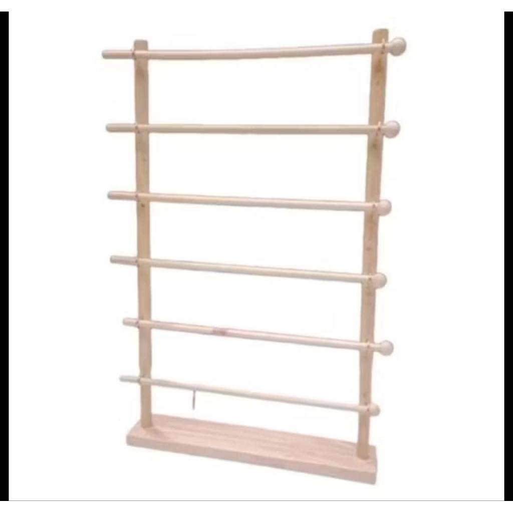 RAK PITA PREMIUM KAYU JATI / rak pita  / ribbon organizer / rak serbaguna / rak hijab / gantungan hi
